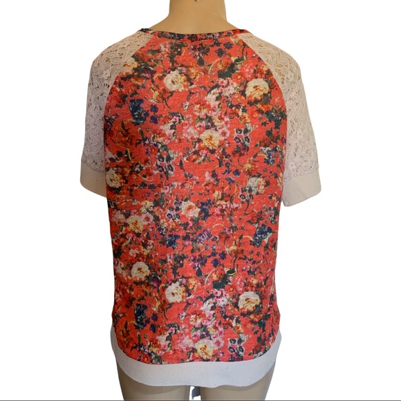 Ginger Vintage-Shabby Chic Style Floral Lace Sleeved Top Shirt Large - Picture 3 of 3